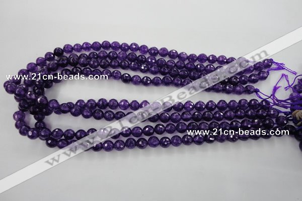 CCN1253 15.5 inches 8mm faceted round candy jade beads wholesale