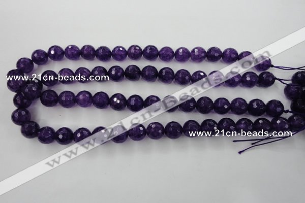 CCN1255 15.5 inches 12mm faceted round candy jade beads wholesale