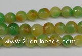 CCN1293 15.5 inches 8mm faceted round rainbow candy jade beads