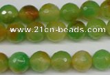 CCN1294 15.5 inches 10mm faceted round rainbow candy jade beads