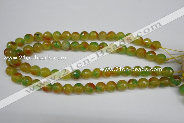 CCN1295 15.5 inches 12mm faceted round rainbow candy jade beads