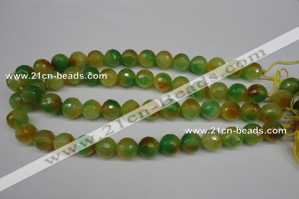 CCN1296 15.5 inches 14mm faceted round rainbow candy jade beads