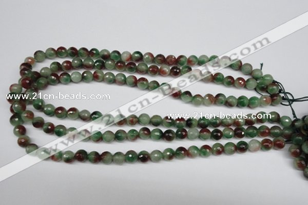 CCN1303 15.5 inches 8mm faceted round rainbow candy jade beads