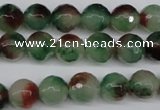 CCN1304 15.5 inches 10mm faceted round rainbow candy jade beads