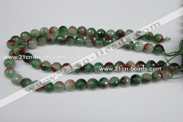 CCN1305 15.5 inches 12mm faceted round rainbow candy jade beads