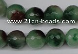 CCN1306 15.5 inches 14mm faceted round rainbow candy jade beads