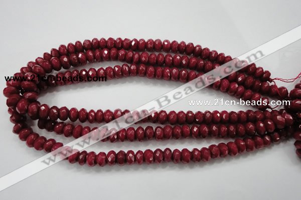 CCN1354 15.5 inches 6*10mm faceted rondelle candy jade beads
