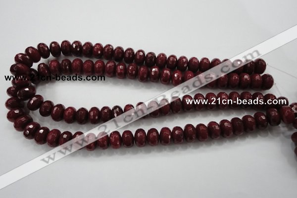 CCN1355 15.5 inches 8*12mm faceted rondelle candy jade beads