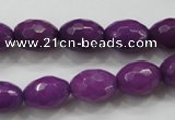 CCN1453 15.5 inches 10*14mm faceted rice candy jade beads wholesale