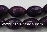 CCN1455 15.5 inches 13*18mm faceted rice candy jade beads wholesale