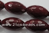 CCN1466 15.5 inches 15*25mm faceted rice candy jade beads wholesale