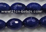 CCN1475 15.5 inches 13*18mm faceted rice candy jade beads wholesale