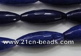 CCN1478 15.5 inches 10*30mm faceted rice candy jade beads wholesale