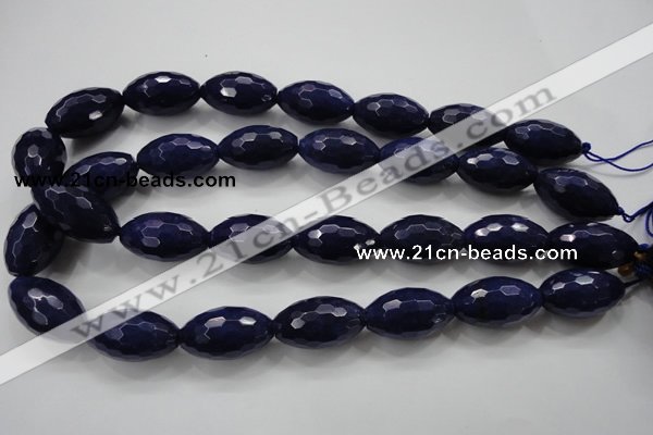 CCN1479 15.5 inches 15*25mm faceted rice candy jade beads wholesale