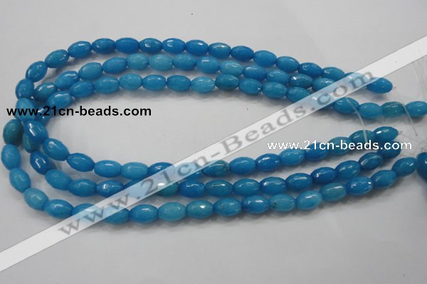 CCN1492 15.5 inches 8*12mm faceted rice candy jade beads wholesale