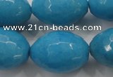 CCN1497 15.5 inches 18*25mm faceted rice candy jade beads wholesale