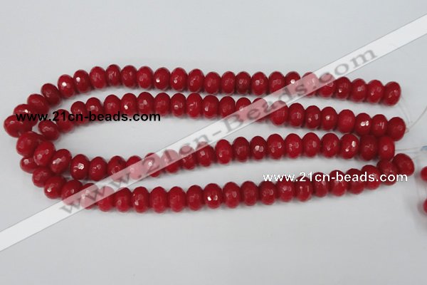 CCN153 15.5 inches 8*12mm faceted rondelle candy jade beads