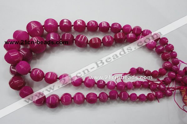 CCN1530 15.5 inches 8*8mm - 20*20mm pumpkin candy jade beads