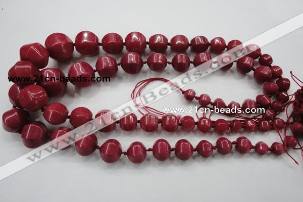 CCN1531 15.5 inches 8*8mm - 20*20mm pumpkin candy jade beads