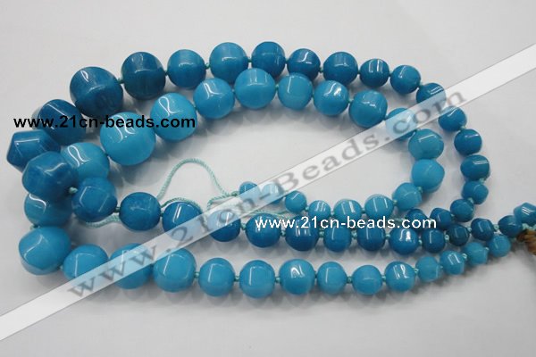 CCN1535 15.5 inches 8*8mm - 20*20mm pumpkin candy jade beads