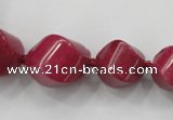 CCN1541 15.5 inches 10*14mm - 20*25mm twisted tetrahedron candy jade beads