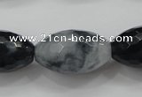 CCN1619 15.5 inches 15*25mm faceted rice candy jade beads