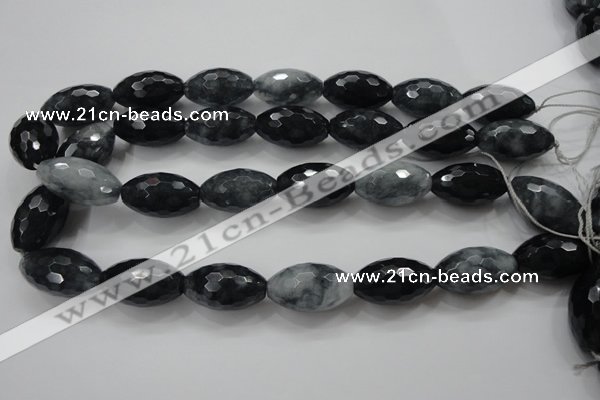 CCN1619 15.5 inches 15*25mm faceted rice candy jade beads