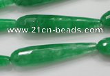 CCN1668 15.5 inches 8*40mm faceted teardrop candy jade beads wholesale