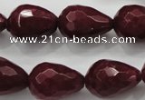 CCN1677 15.5 inches 13*18mm faceted teardrop candy jade beads wholesale