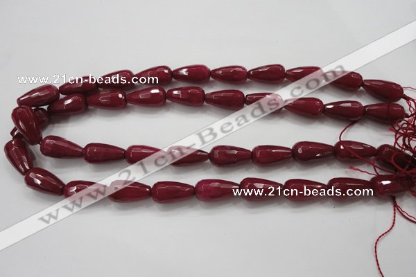 CCN1679 15.5 inches 10*20mm faceted teardrop candy jade beads wholesale