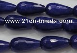 CCN1692 15.5 inches 10*20mm faceted teardrop candy jade beads wholesale