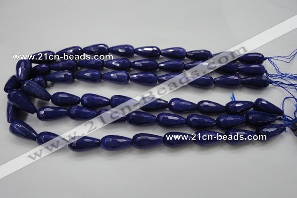 CCN1692 15.5 inches 10*20mm faceted teardrop candy jade beads wholesale