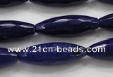 CCN1695 15.5 inches 10*30mm faceted rice candy jade beads wholesale