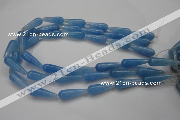 CCN1700 15.5 inches 10*30mm teardrop candy jade beads wholesale