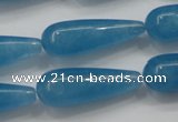 CCN1702 15.5 inches 10*30mm teardrop candy jade beads wholesale