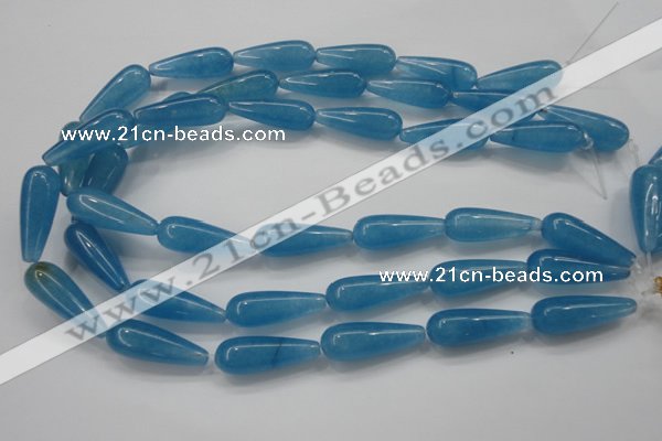 CCN1702 15.5 inches 10*30mm teardrop candy jade beads wholesale