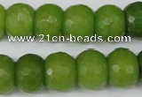 CCN171 15.5 inches 12*16mm faceted rondelle candy jade beads