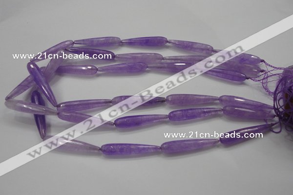 CCN1710 15.5 inches 8*40mm faceted teardrop candy jade beads wholesale