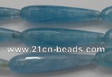 CCN1714 15.5 inches 9*40mm faceted teardrop candy jade beads wholesale