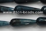 CCN1716 15.5 inches 10*30mm faceted teardrop candy jade beads wholesale