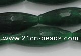 CCN1721 15.5 inches 10*30mm faceted rice candy jade beads