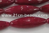 CCN1722 15.5 inches 10*30mm faceted rice candy jade beads