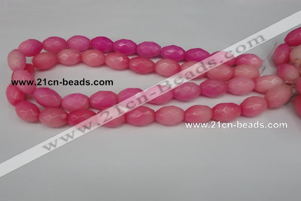 CCN180 15.5 inches 13*18mm faceted rice candy jade beads