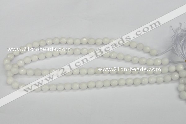 CCN1802 15 inches 8mm faceted round candy jade beads wholesale