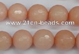 CCN1815 15 inches 14mm faceted round candy jade beads wholesale
