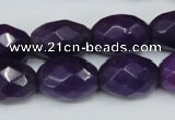 CCN182 15.5 inches 13*18mm faceted rice candy jade beads