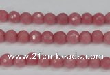 CCN1830 15 inches 4mm faceted round candy jade beads wholesale