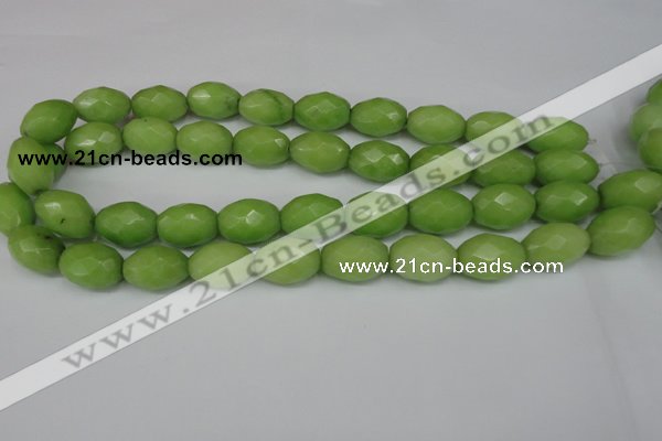 CCN184 15.5 inches 13*18mm faceted rice candy jade beads