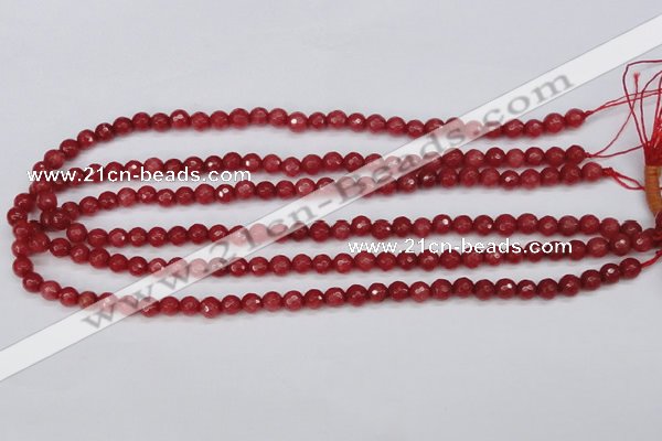 CCN1841 15 inches 6mm faceted round candy jade beads wholesale