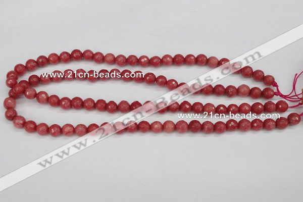 CCN1842 15 inches 8mm faceted round candy jade beads wholesale